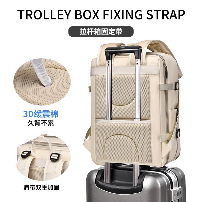 Upgraded Travel Backpack with Shoe Compartment - Expandable Waterproof Nylon Daypack for Men and Women - Image 3